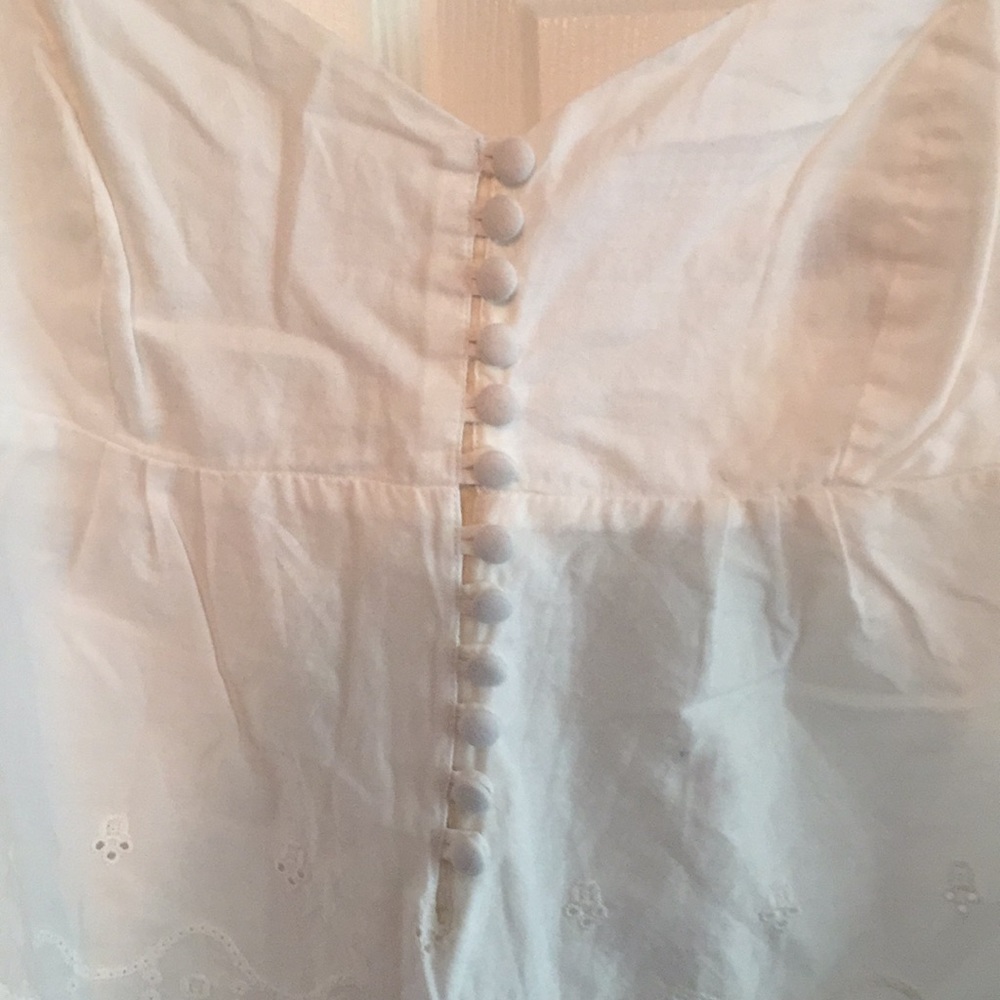White Eyelet Button Down Strappy Tank - image 4